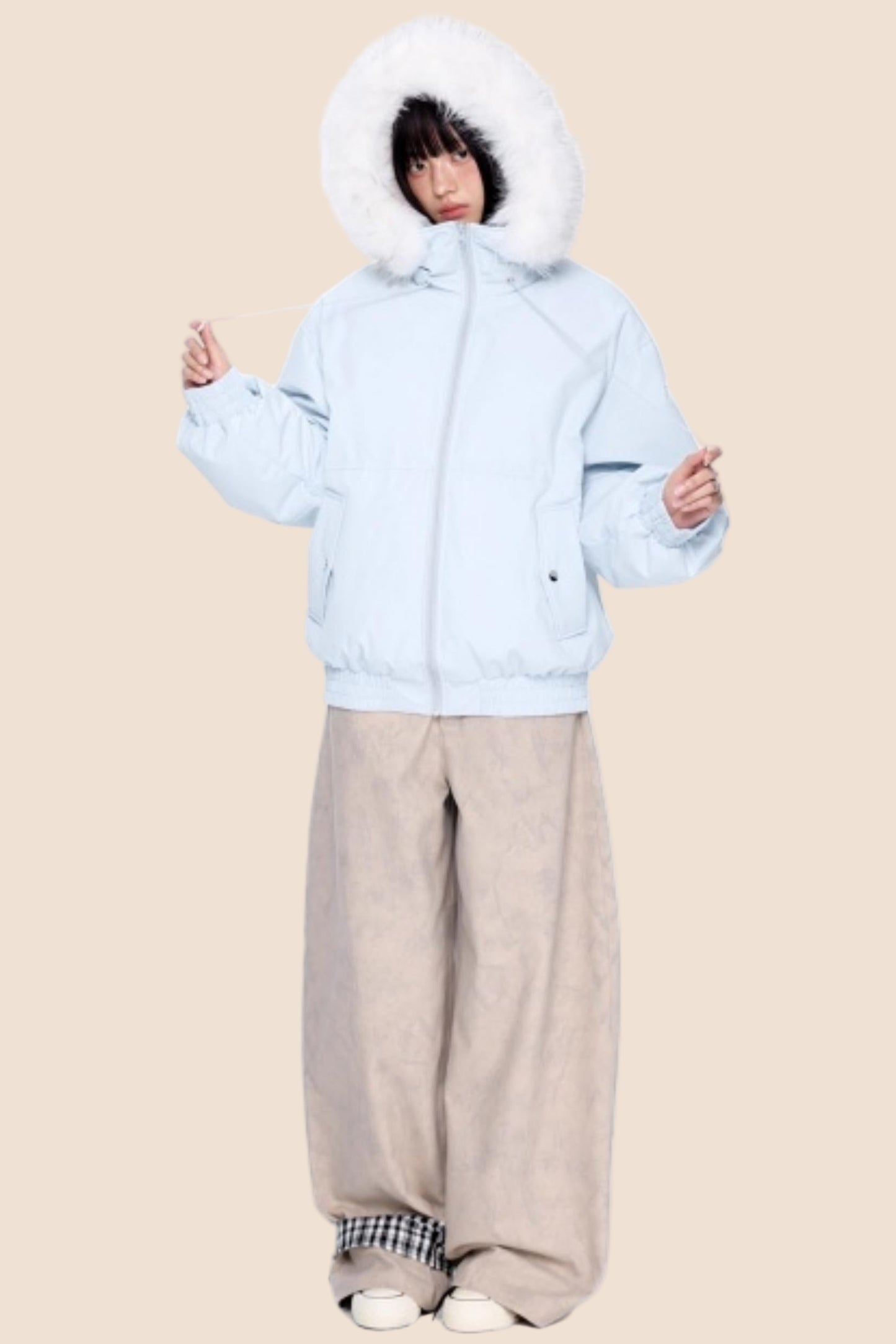 Fur Collar Hooded Down Coat