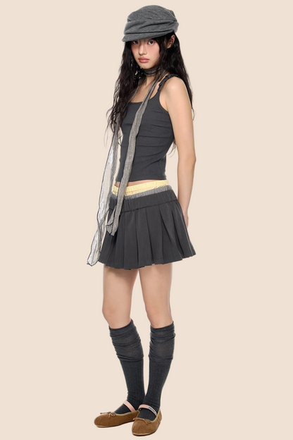 Square Collar Belted Camisole Top