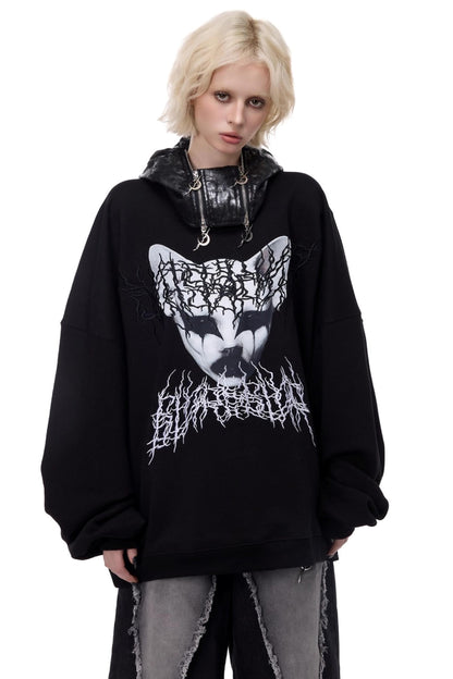 Space Black Electric Moon Hooded Hat