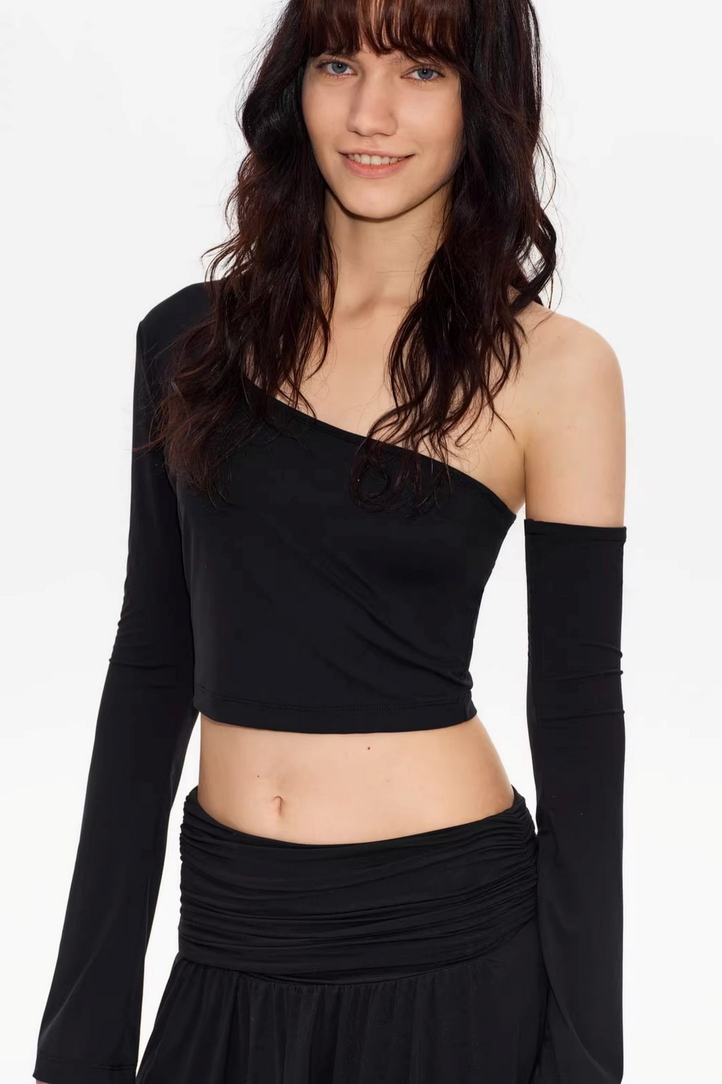 Asymmetrical Shoulder Crop Top