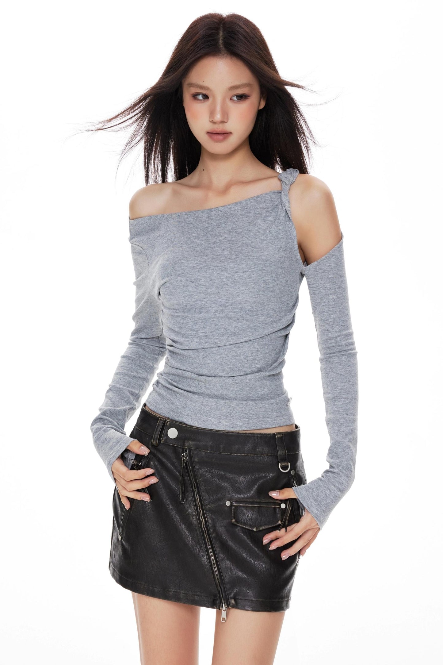Twisted Pleated Knitted Top