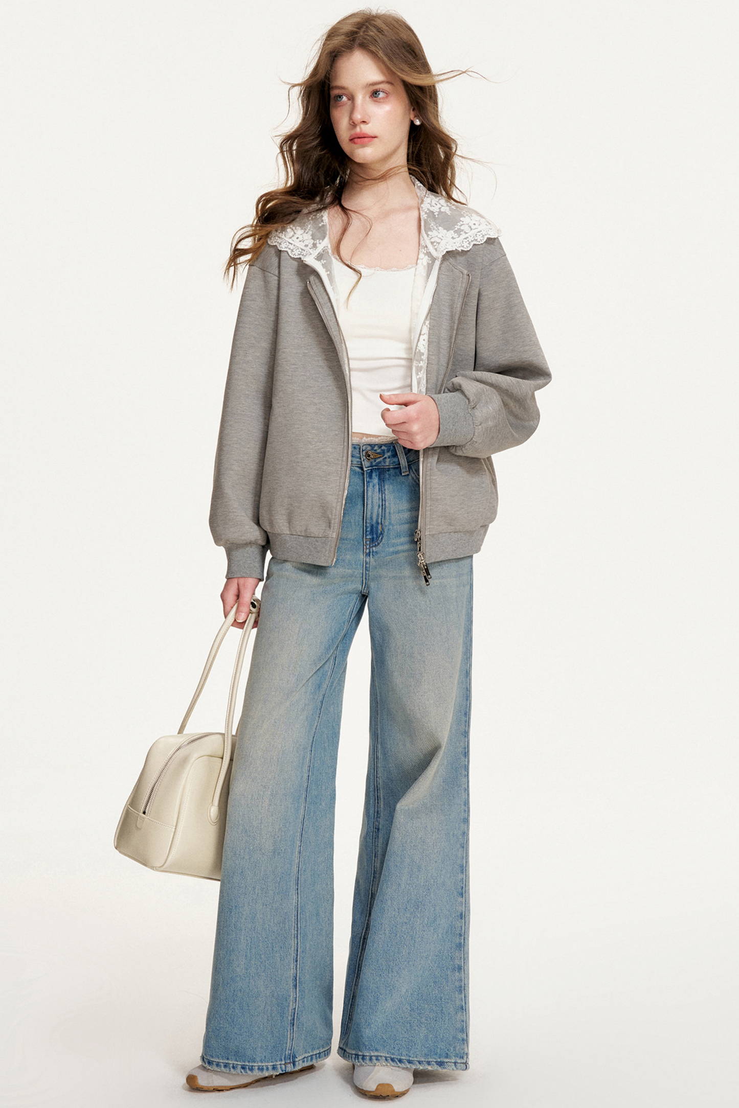 Lace Patchwork Hooded Jacket