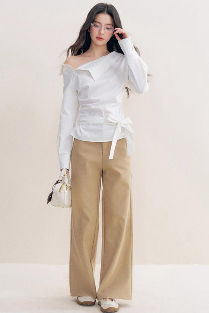 Lace Paneled Wide Pants