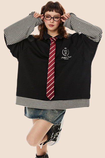 Vintage Fake Two-Piece Polo Top