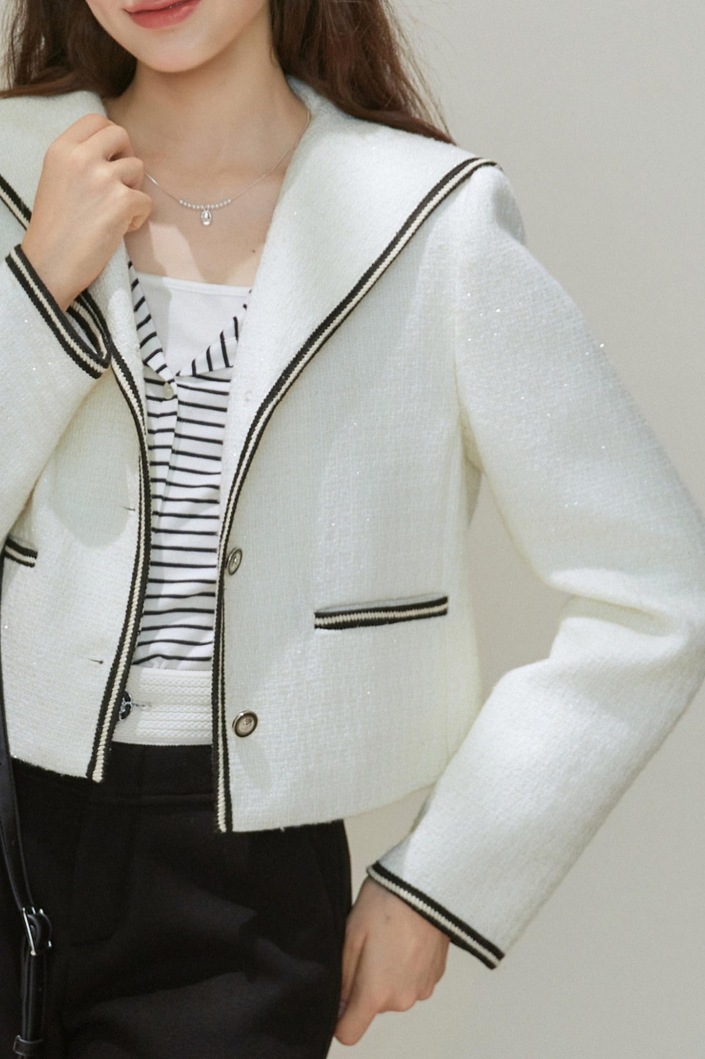 Wool Blend Silhouette Short Coat