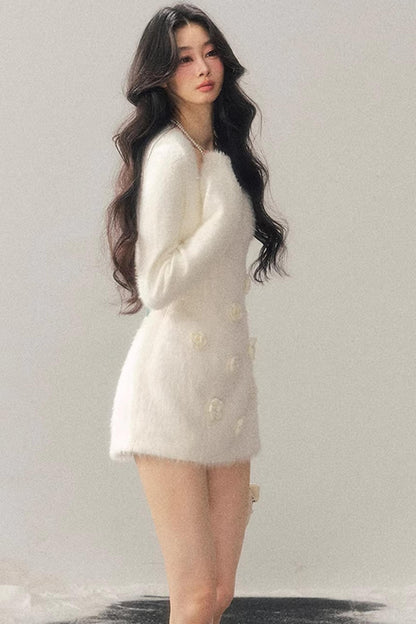 Three-Dimensional Floral Winter Dress