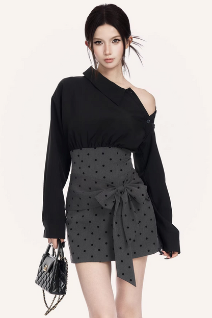 French Retro Polka Dot Dress