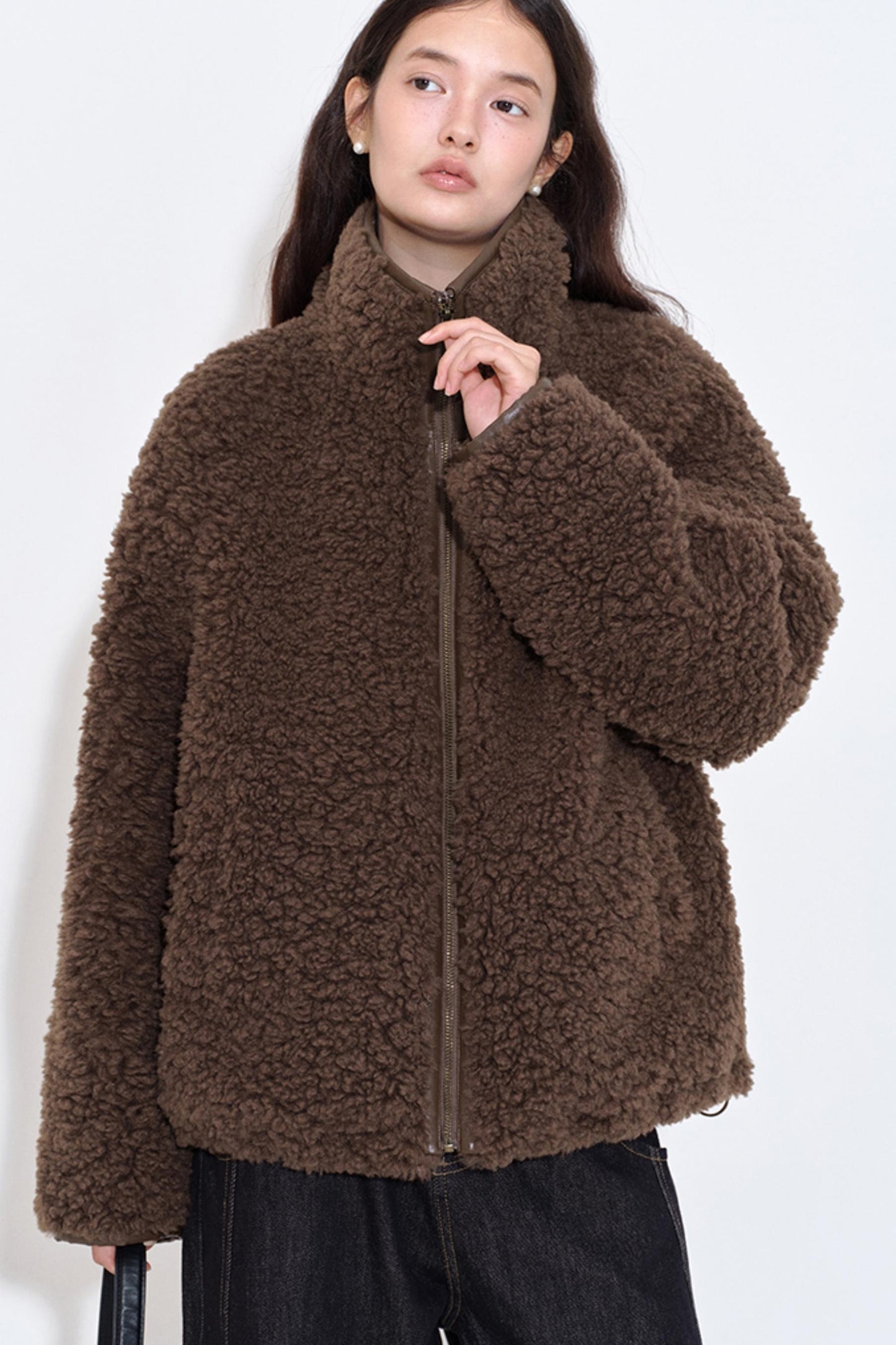 Wool Plaid Patchwork Coat