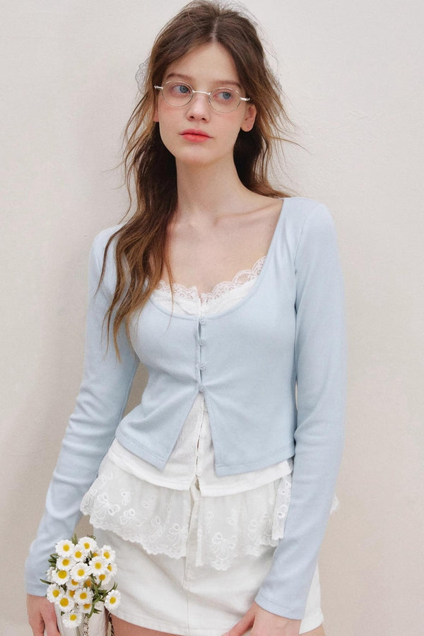 Balletcore Color Block Cardigan