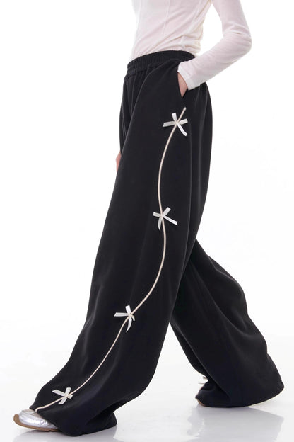 High-Waisted Wide-Leg Sports Sweatpants