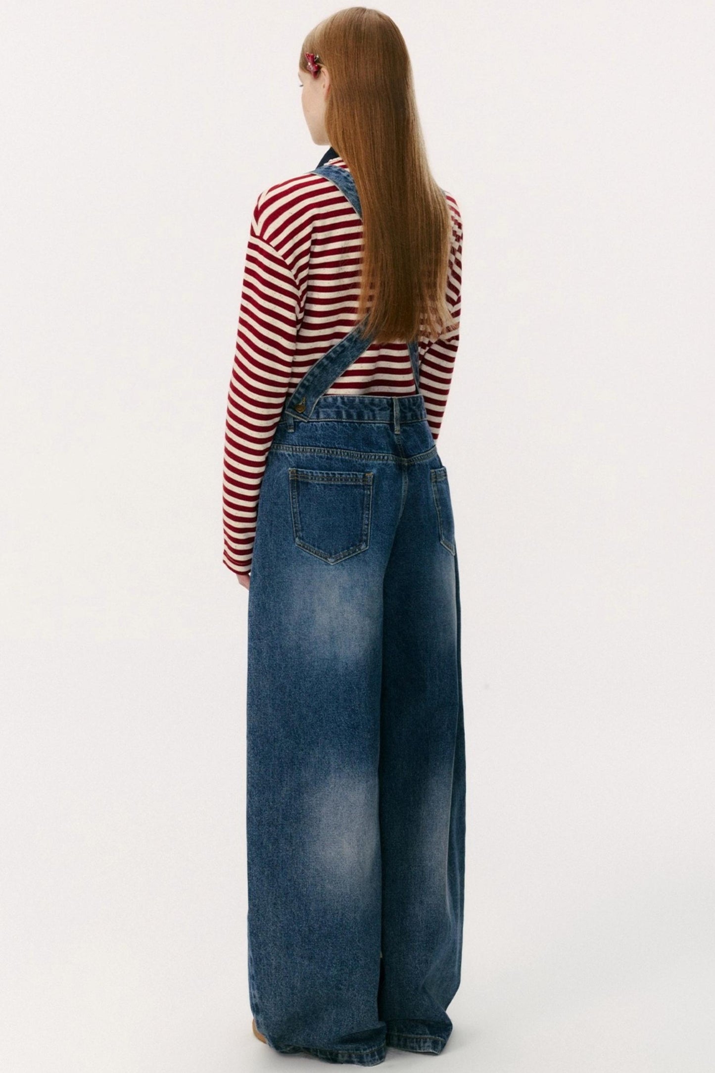 Vintage Loose Denim Bib Pants