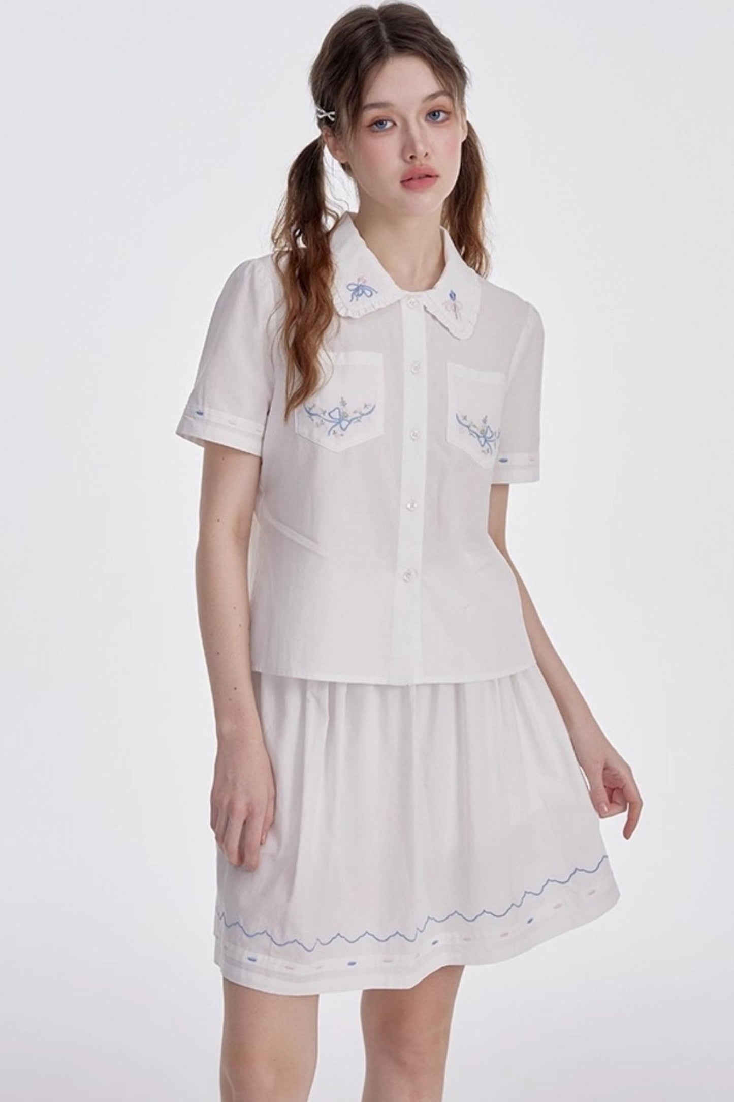 White Shirt Skirt Set-Up