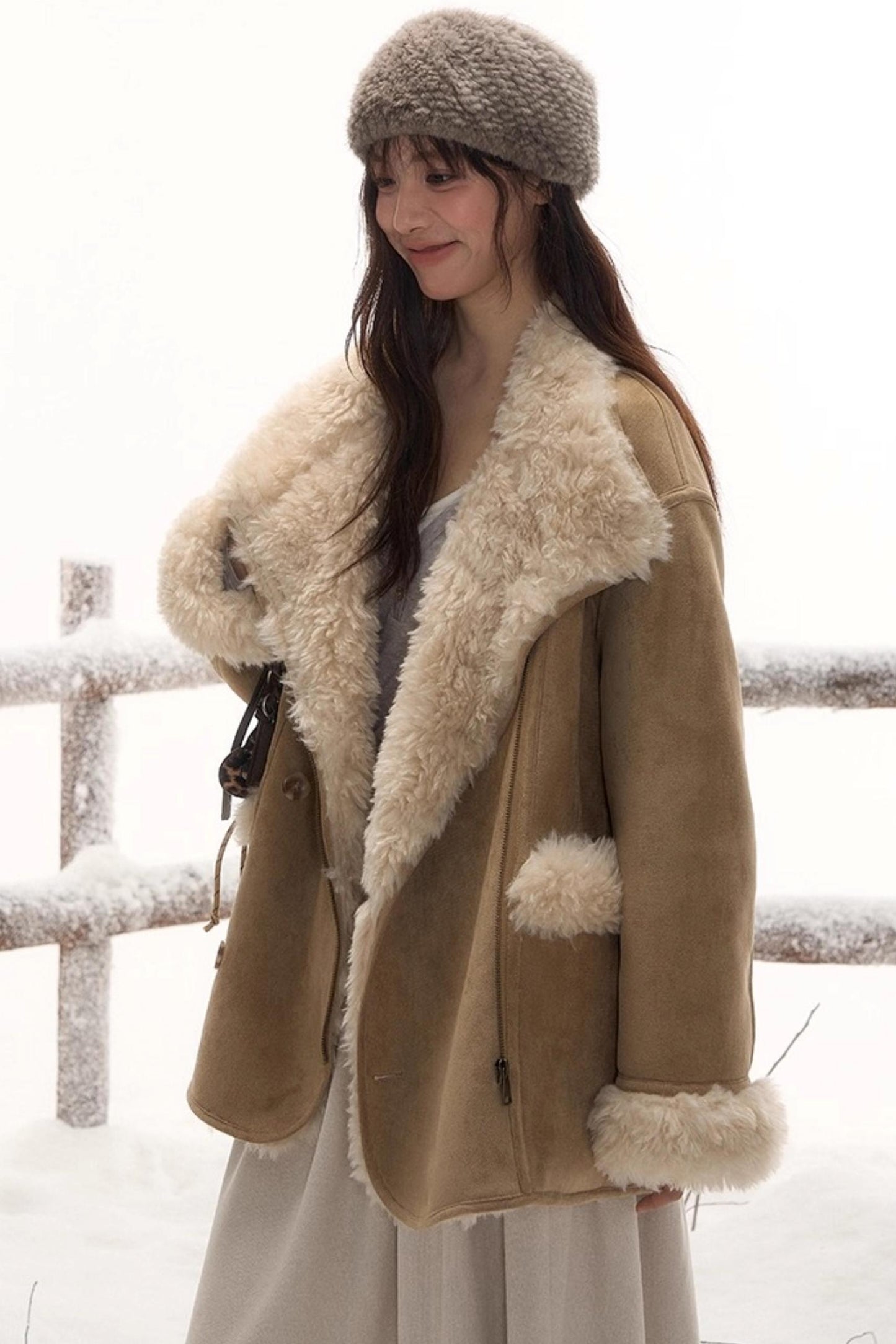 Reversible Leather Fur Coat
