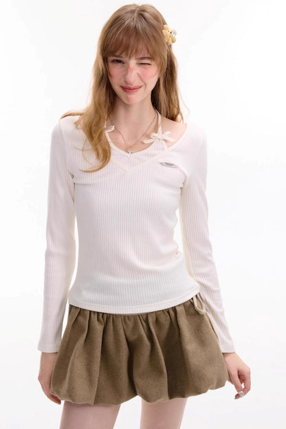 Autumn Bow Halterneck Slimming Top