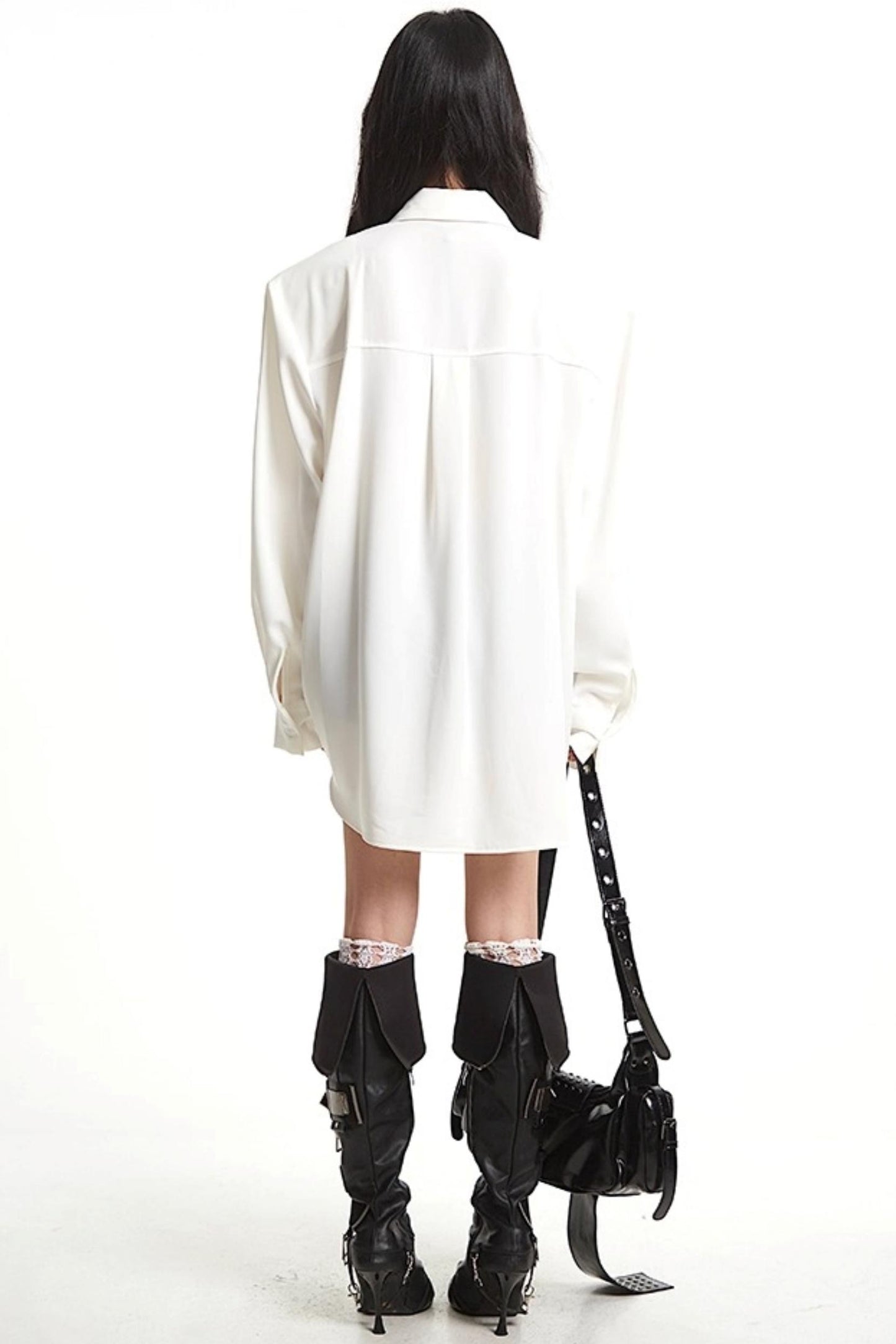 Metal Buckle Long-Sleeved Shirt