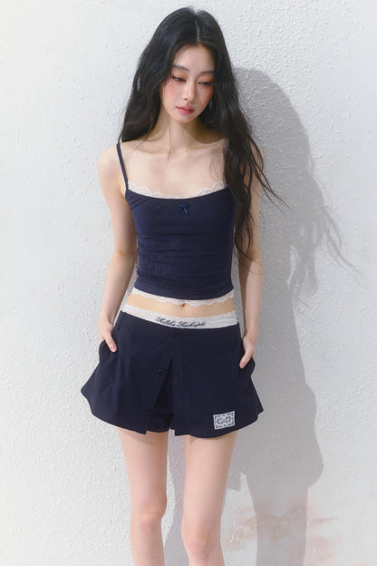 Sporty Strap Knit Top Set-Up