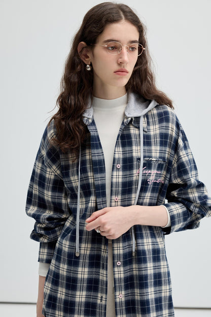 Loose Casual Plaid Shirt Outer