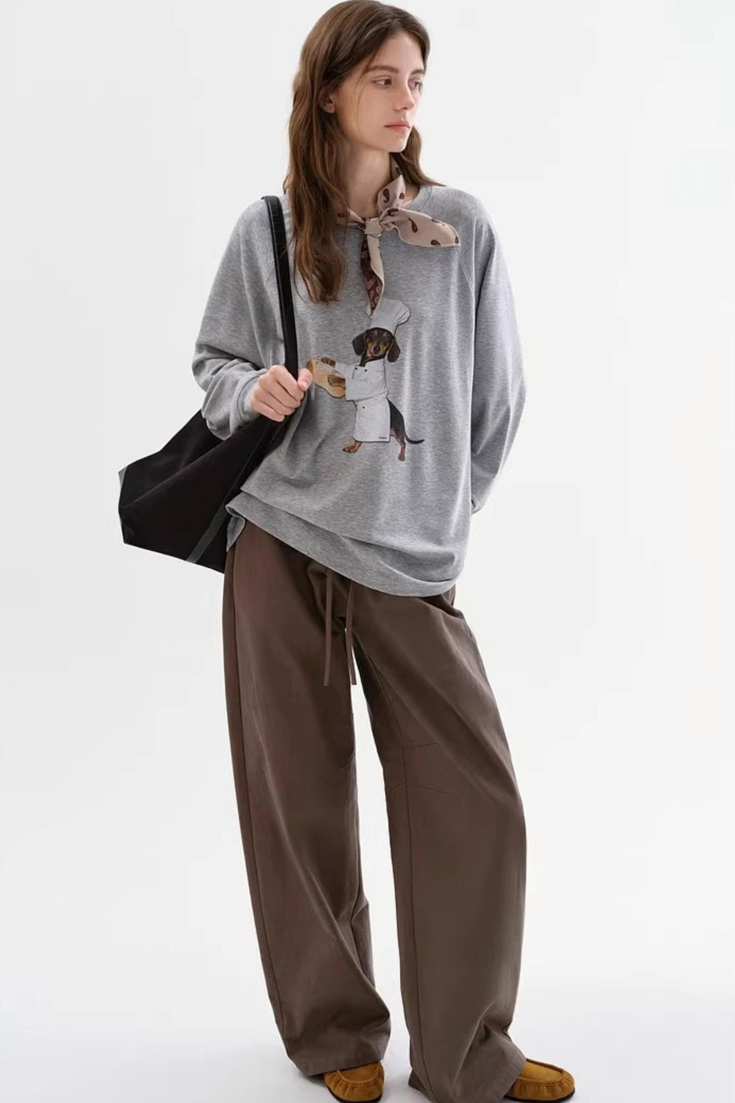 Lyocell Loose Printed Long Sleeve T-Shirt