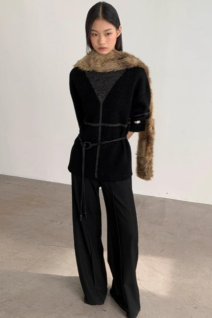 Translucent Weaving Knit Top