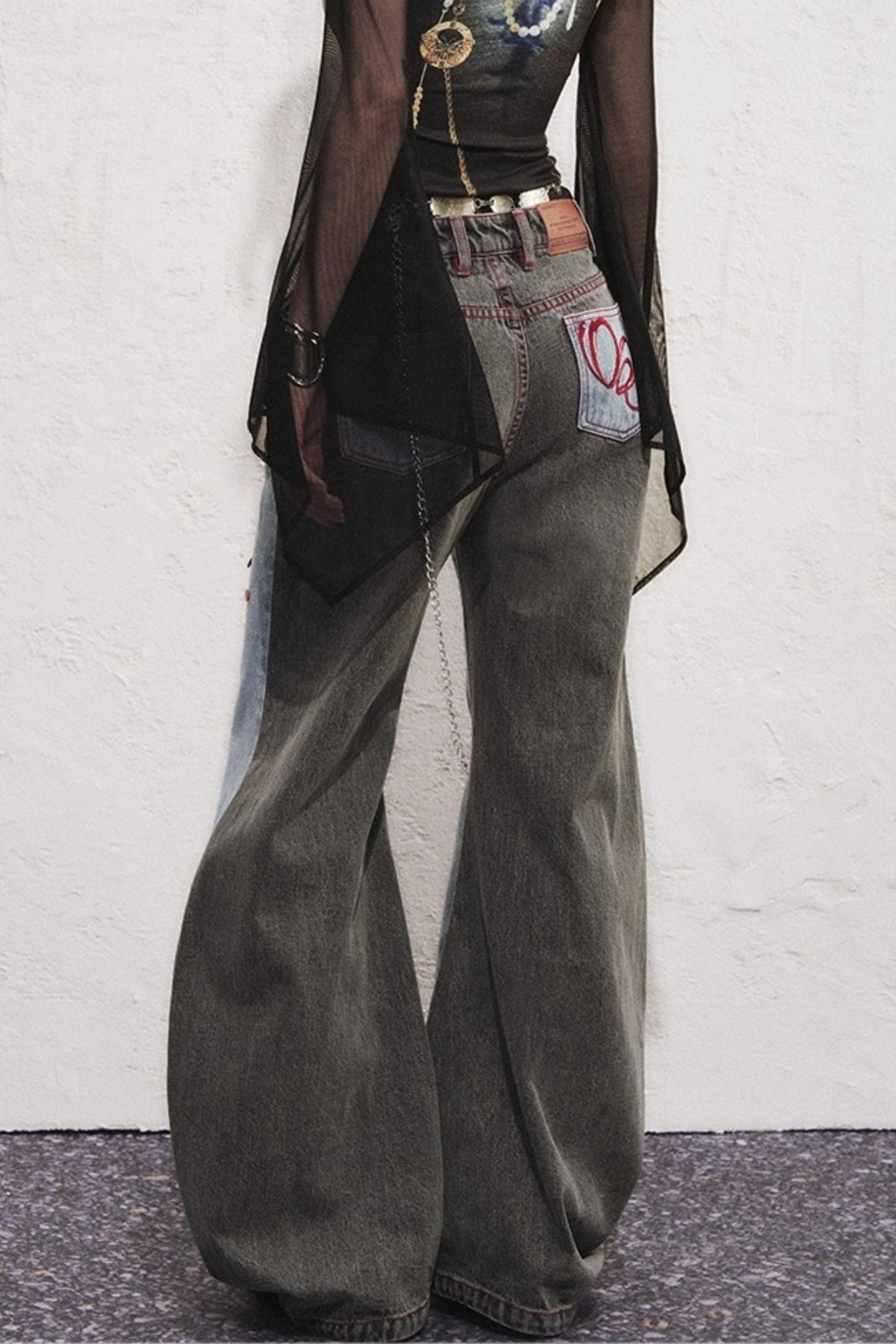 Asymmetrical Sickle Jeans