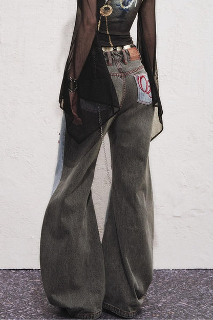 Asymmetrical Sickle Jeans
