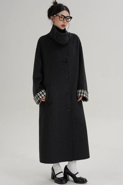 Plaid Wool Coat