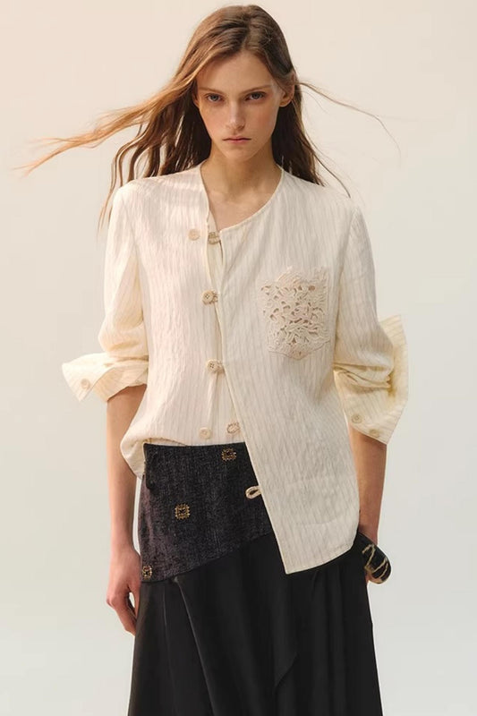 Moon Cage Linen Blouse