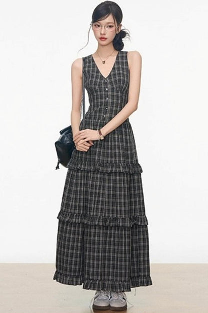 Gray Colored Sweater Cardigan Dress Set-Up