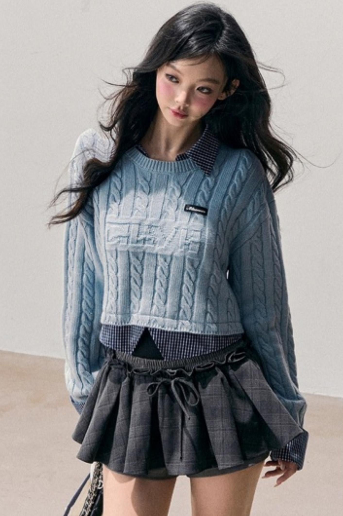 Hanging Blue Wool Sweater