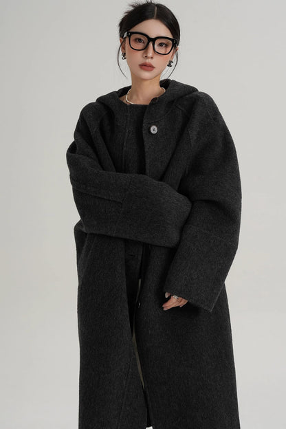 Temperament Long Wool Jacket