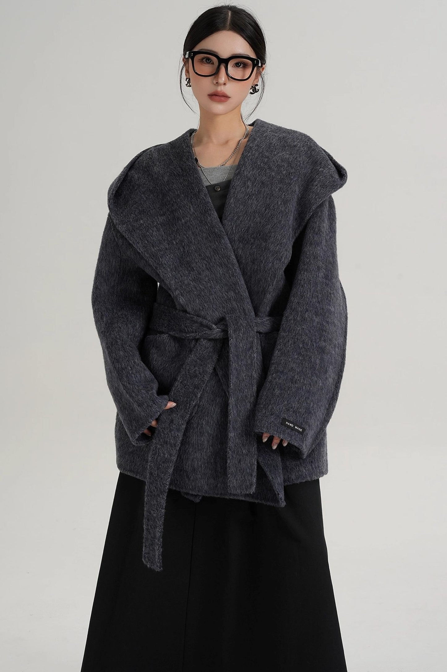 Autumn Hooded Woolen Coat