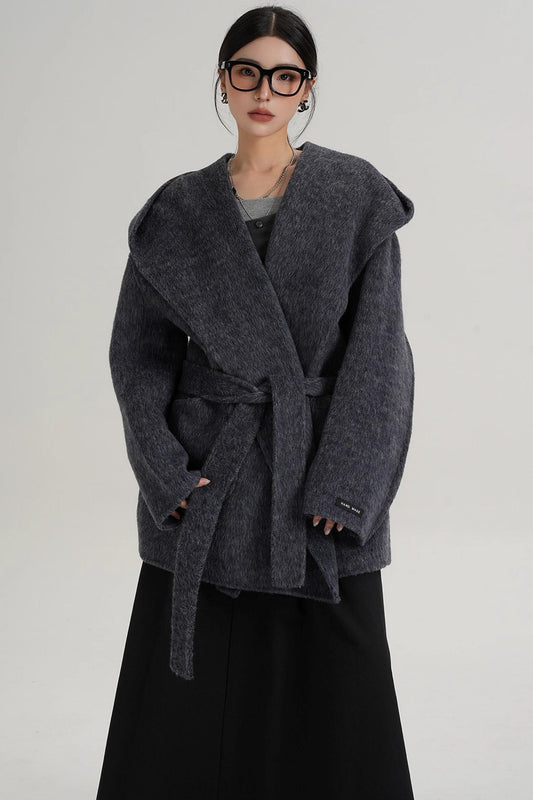 Autumn Hooded Woolen Coat