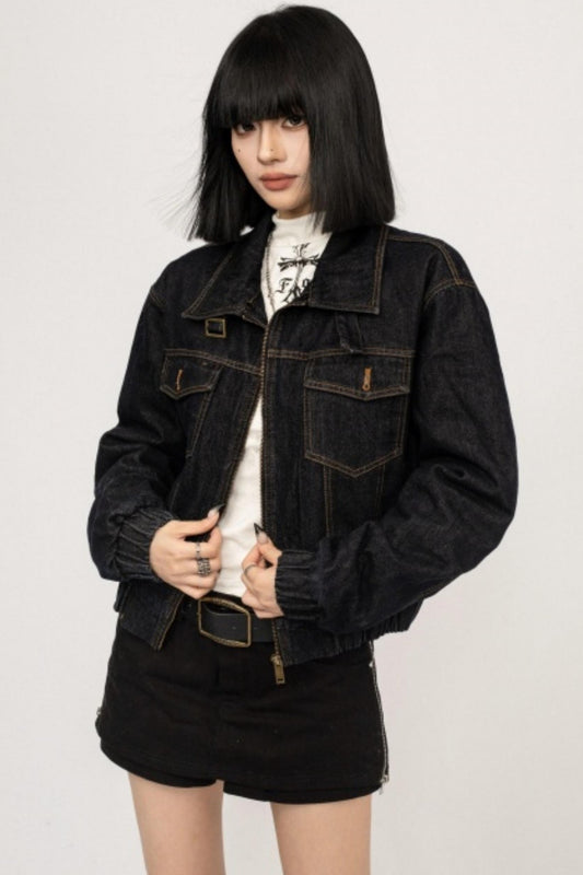 Retro Fur Collar Denim Jacket