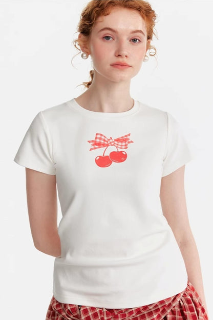 Pink Cherry Print Halter Skirt Set-Up