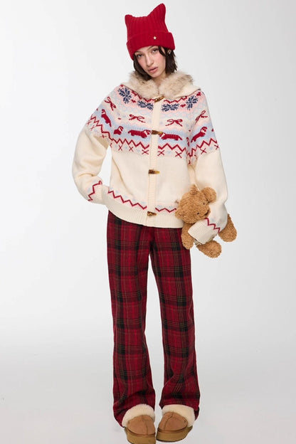 Red Winter Casual Pants