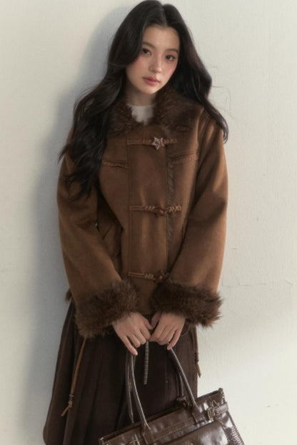 Retro Brown Embroidered Jacket