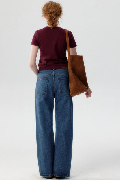 Pantaloni svasati in denim blu retrò