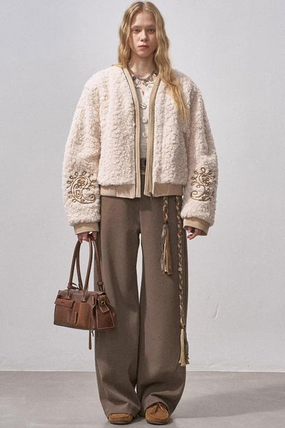 Lamb Wool Paisley Parka Jacket