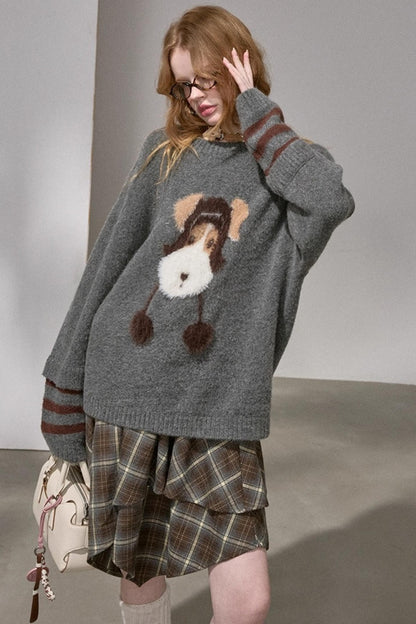 Hat and Puppy Knitted Sweater