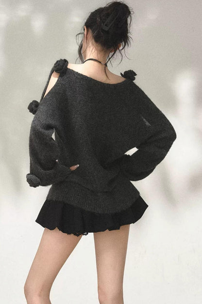 Asymmetrical Wool Mohair Knit Top