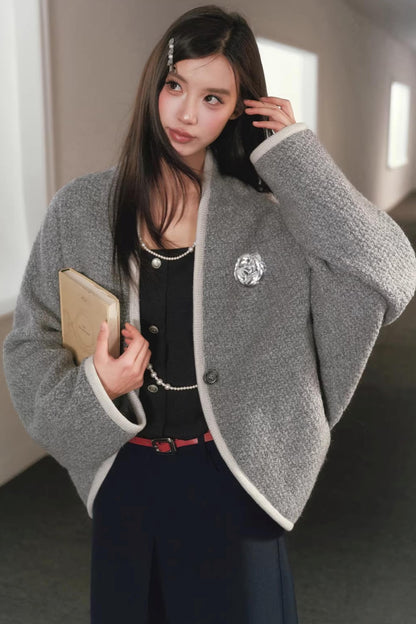 Batwing Wool Cocoon Coat Set-Up