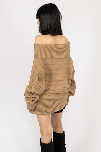 Vintage Bow Print Off-the-Shoulder Top