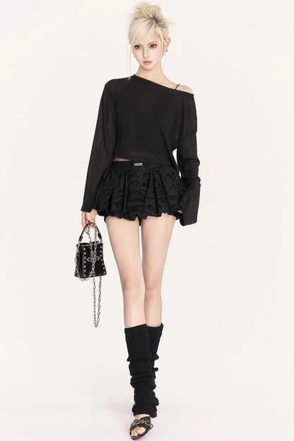 Autumn Lace-Up Knitted Cover-Up Top