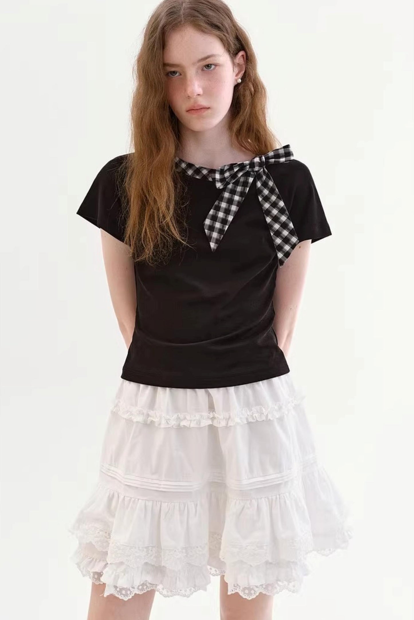Lace Cotton A-Line Skirt