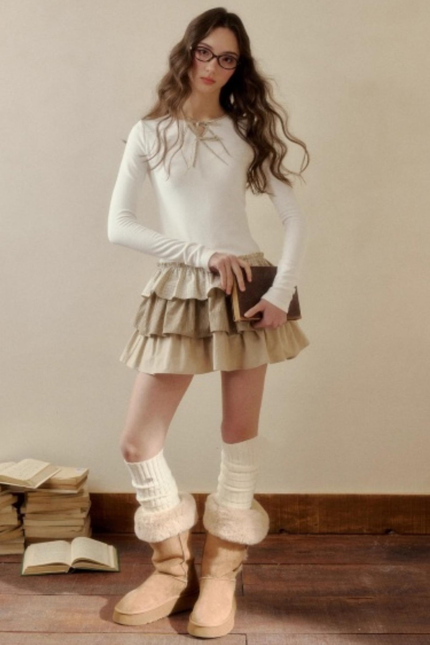 Retro Plaid Knit Tutu Skirt Dress