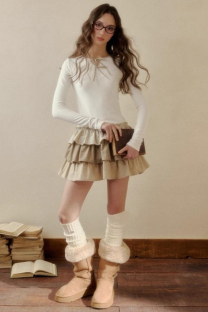 Retro Plaid Knit Tutu Skirt Dress