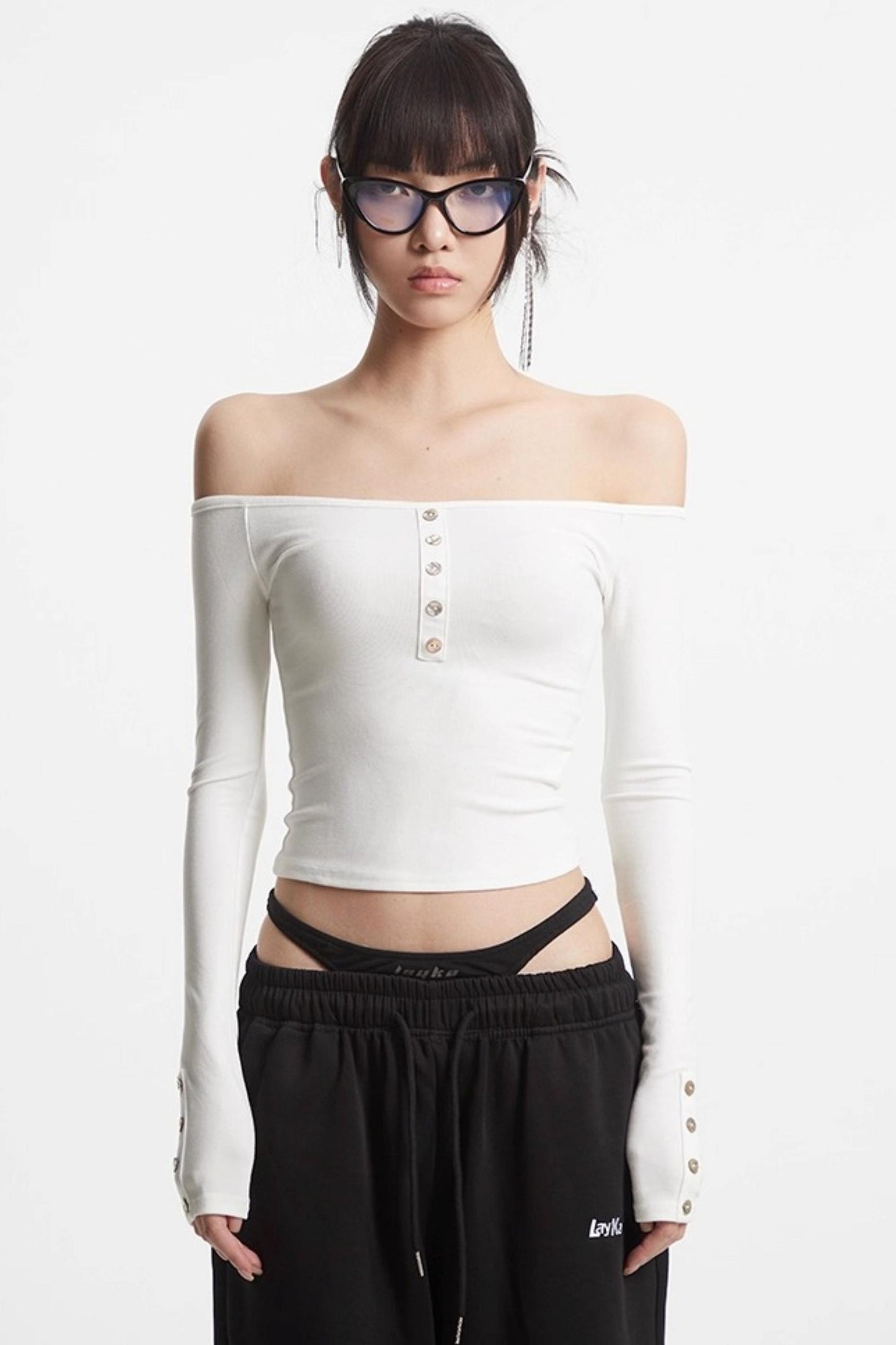 One-Shoulder Long Sleeve T-Shirt