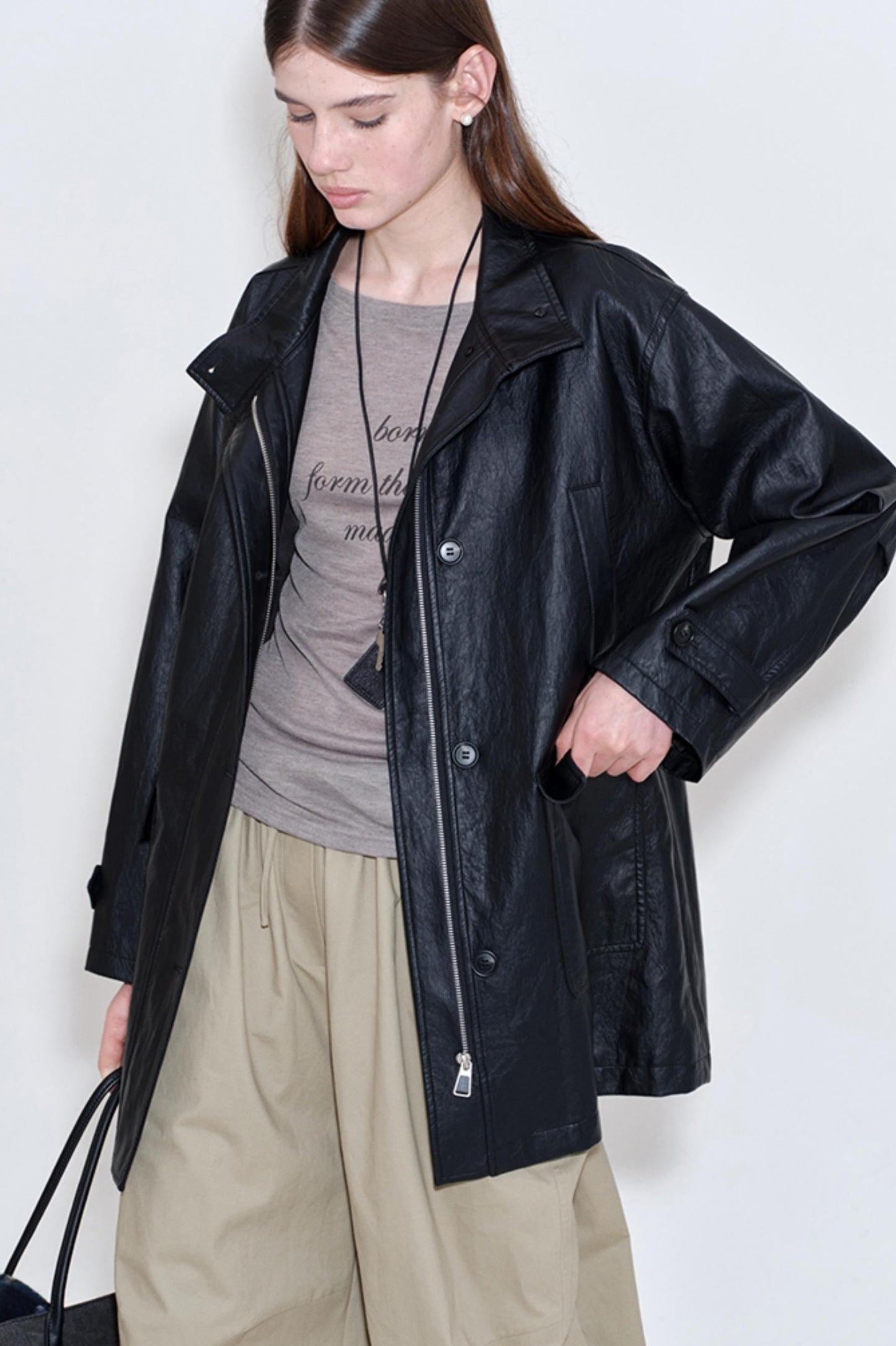 Soft Leather Multi-Pocket Jacket