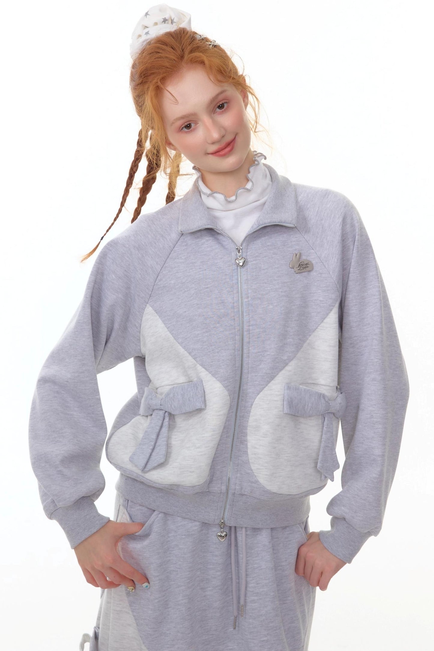 American Retro Bow Gray Sports Jacket