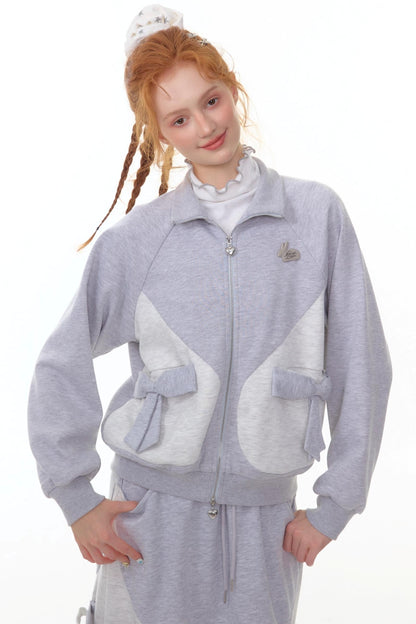 American Retro Bow Gray Sports Jacket
